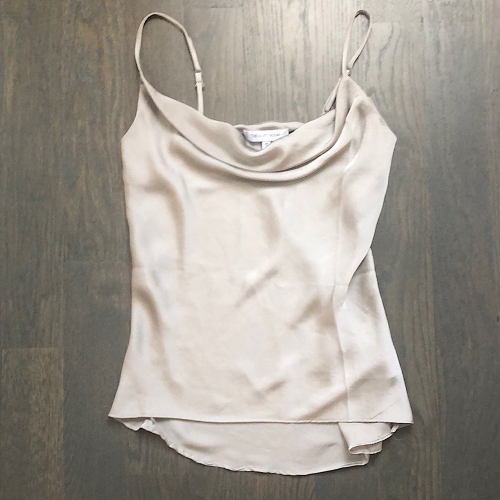 The Vanity Room Silver Pewter Spaghetti Strap Tank Top Size XS